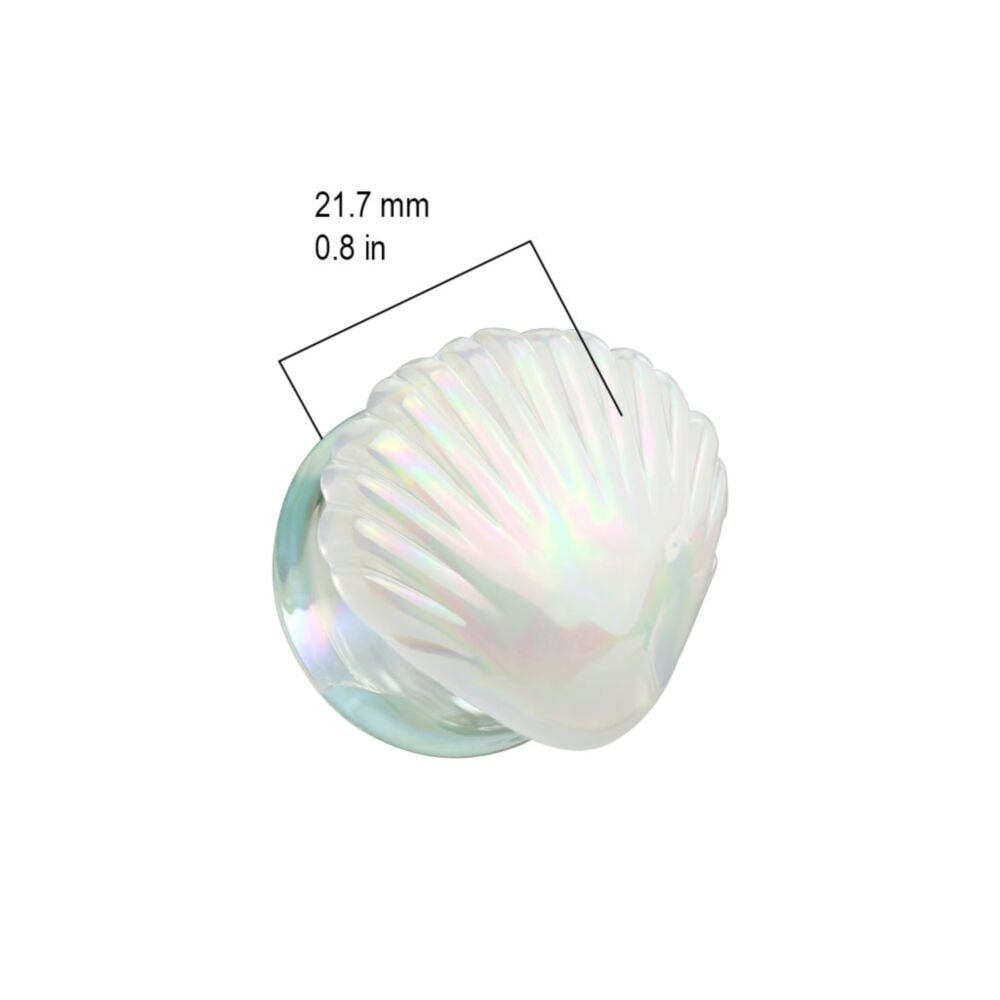 MERMAID SHELL IRIDESCENT GLASS PLUG