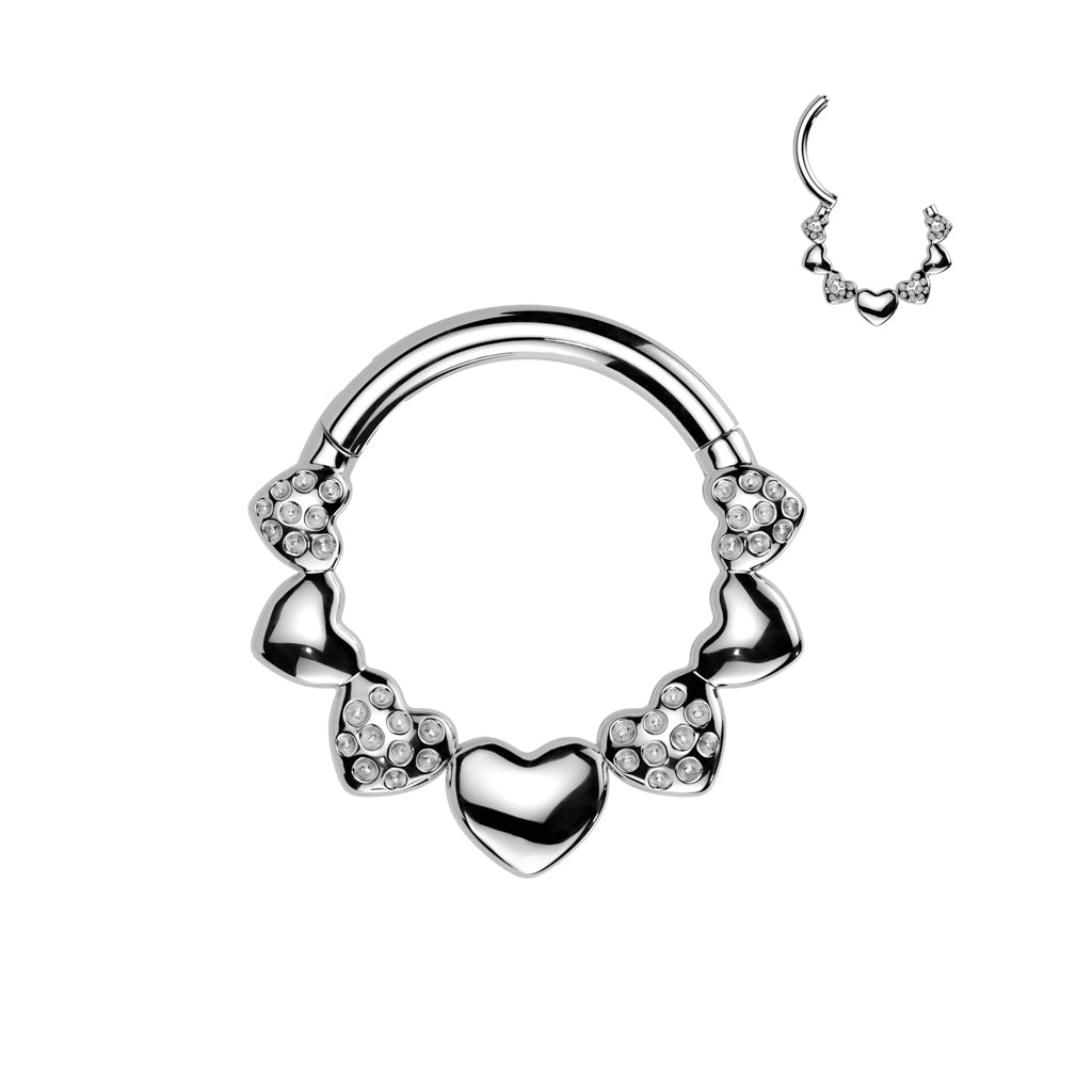 LOVE HEART HINGE CLOSE HOOP - 8MM - 16 GAUGE