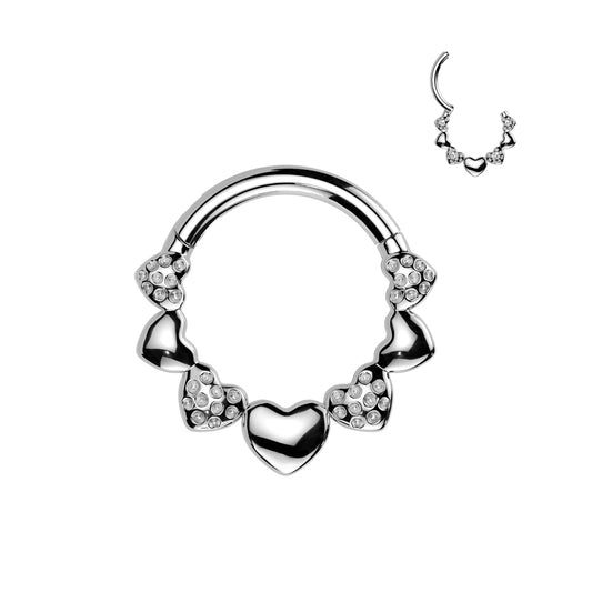 LOVE HEART HINGE CLOSE HOOP - 8MM - 16 GAUGE