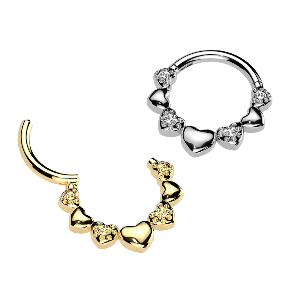 LOVE HEART HINGE CLOSE HOOP - 8MM - 16 GAUGE