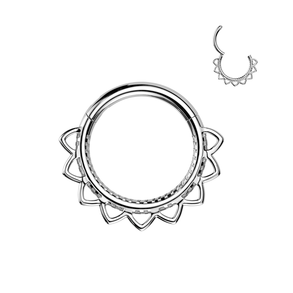 PLAIN MANDALA HINGE CLOSE FASTENING HOOP - 8MM - 16 GAUGE