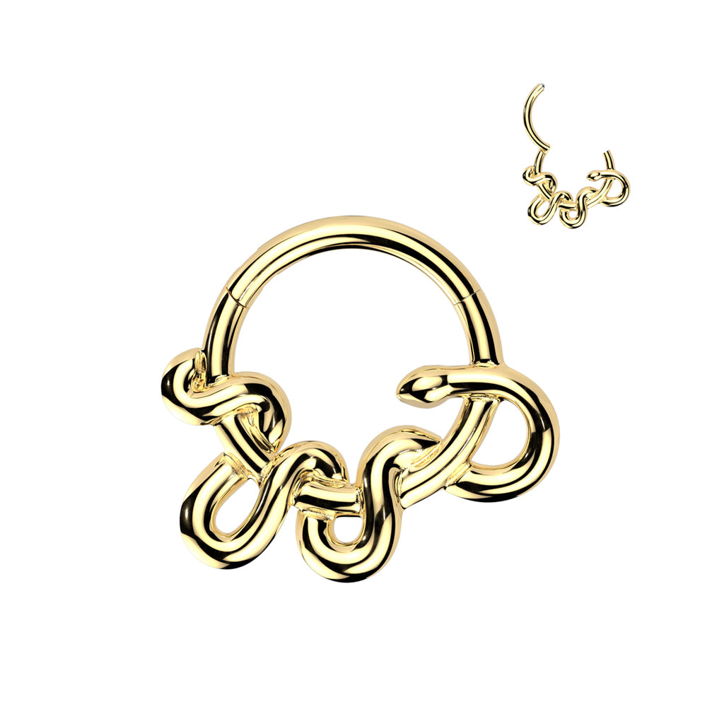 SILVERING SNAKE HINGE CLOSE FASTENING HOOP - 8MM - 16 GAUGE