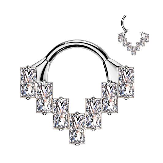 TITANIUM STATEMENT ULTRA CRYSTAL LINED 8MM HOOP - 16 GAUGE