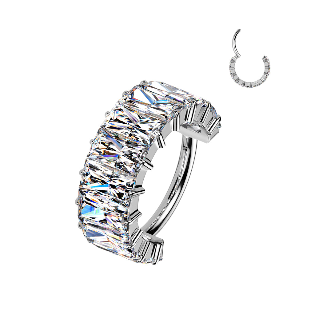 TITANIUM STATEMENT ULTRA CRYSTAL 10MM CONCH HOOP - 16 GAUGE