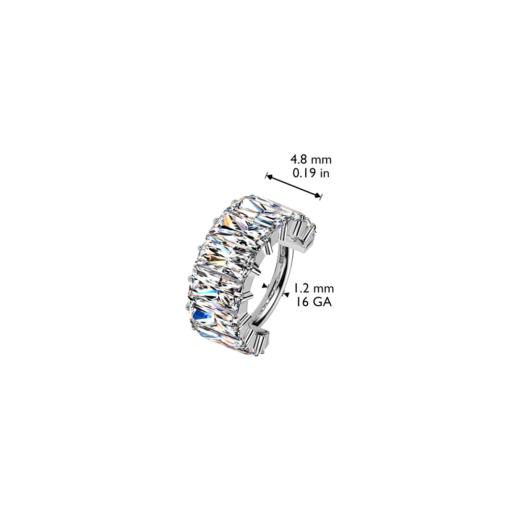 TITANIUM STATEMENT ULTRA CRYSTAL 10MM CONCH HOOP - 16 GAUGE