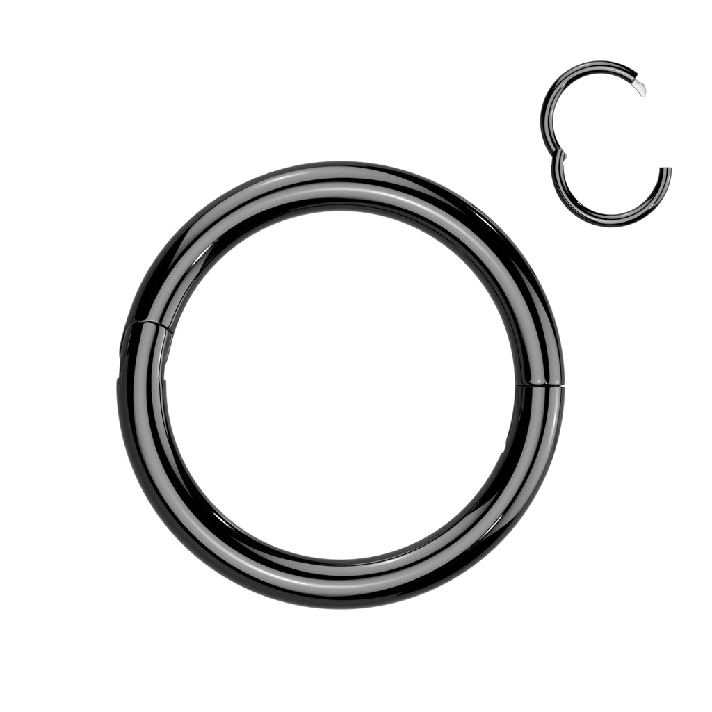 TITANIUM 7MM SOLID SEGMENT HINGE CLOSE RING HOOP - 16 GAUGE