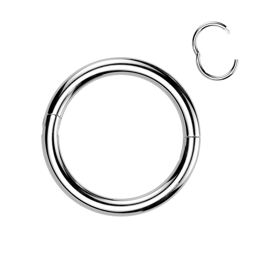 TITANIUM 7MM SOLID SEGMENT HINGE CLOSE RING HOOP - 16 GAUGE
