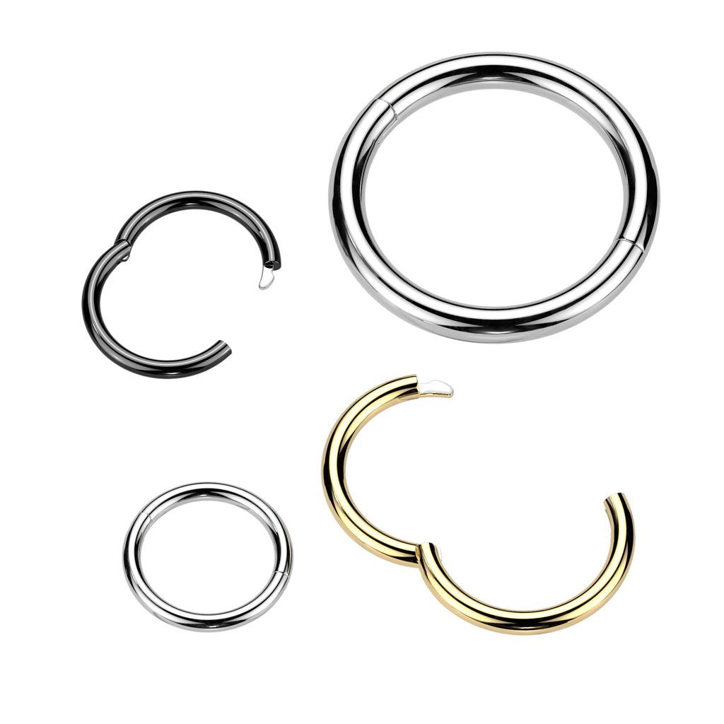 TITANIUM 7MM SOLID SEGMENT HINGE CLOSE RING HOOP - 16 GAUGE