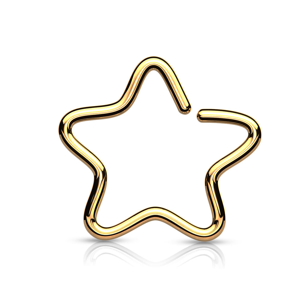 SILVER BENDABLE STAR HOOP - 10MM - 16 GAUGE