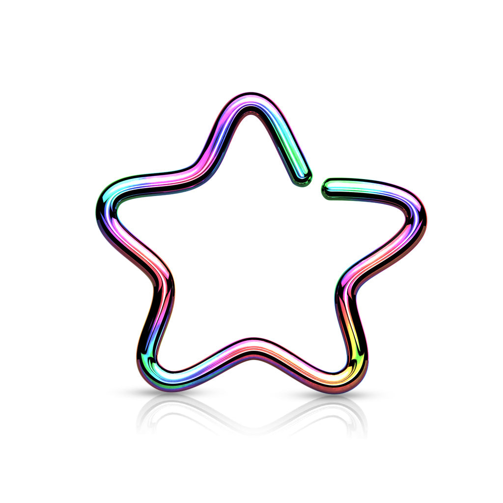 SILVER BENDABLE STAR HOOP - 10MM - 16 GAUGE
