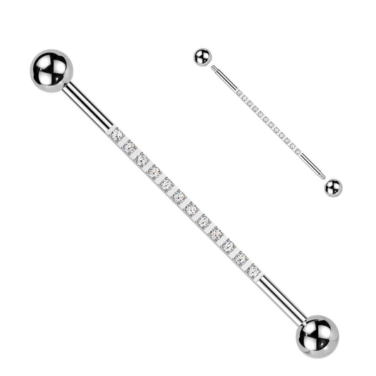 TITANIUM CRYSTAL LINED INDUSTRIAL BARBELL - 38MM