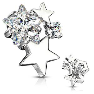 CRYSTAL CLUSTER OF STAR DERMAL TOP - 14 GAUGE