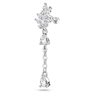 FLORAL CRYSTAL CHARM 6MM BARBELL FOR HELIX