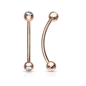 DOUBLE CRYSTAL 12MM CURVED BARBELL