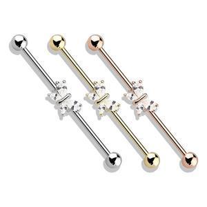 MINI CRYSTAL BUTTERFLY INDUSTRIAL BARBELL - 38MM