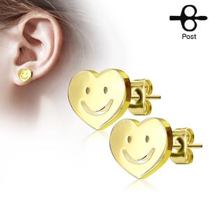 LOVE HEART SMILE STUD EARRINGS