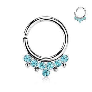 CRYSTAL & BEADED 8MM BENDABLE HOOP FOR SEPTUM / DAITH
