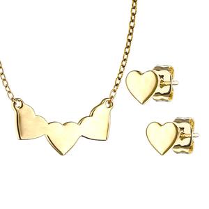 LOVE HEART MINI HEART & STUD EARRINGS SET - WATERPROOF