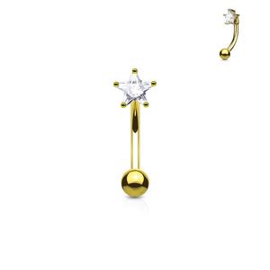 MINI CRYSTAL STAR 8MM CURVED BARBELL