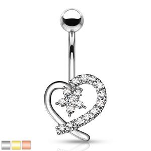 CRYSTAL FLOWER & LOVE HEART BELLY BAR