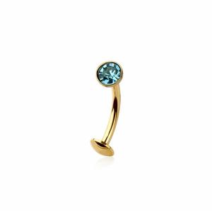 FLOATING THREADLESS CRYSTAL BELLY BAR -12MM