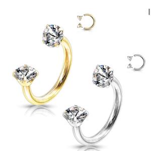 DOUBLE CRYSTAL CIRCULAR BARBELL -8MM