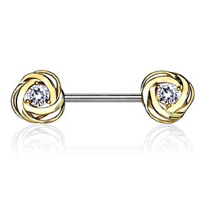 ROSE FLOWER CRYSTAL CENTRE NIPPLE BARBELL