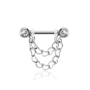 LOVE HEART CHAIN NIPPLE BARBELL
