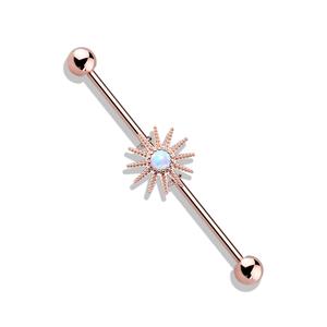 OPAL STAR INDUSTRIAL BARBELL - 38MM