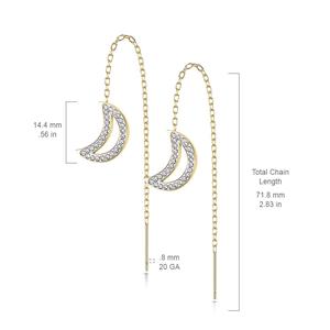 CRYSTAL MOON CHARM THREADER EARRINGS