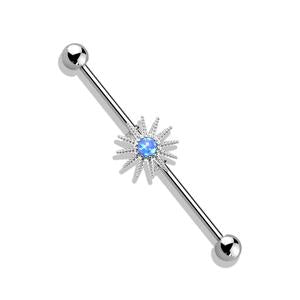 OPAL STAR INDUSTRIAL BARBELL - 38MM