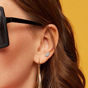 CRYSTAL LEAF FLATBACK LABRET STUD