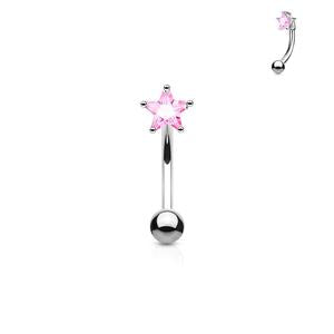 MINI CRYSTAL STAR 8MM CURVED BARBELL