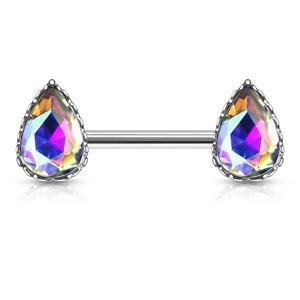 CRYSTAL TEARDROP NIPPLE BARBELL