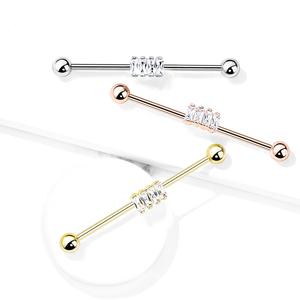 QUAD JEWELLED INDUSTRIAL BARBELL - 38MM