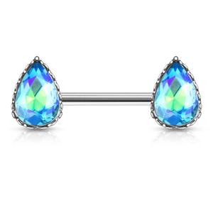 CRYSTAL TEARDROP NIPPLE BARBELL
