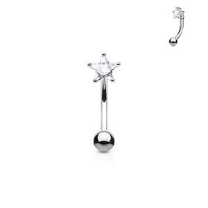 MINI CRYSTAL STAR 8MM CURVED BARBELL