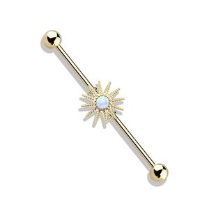 OPAL STAR INDUSTRIAL BARBELL - 38MM