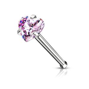 DAINTY MICRO CRYSTAL LOVE HEART STRAIGHT PRONG NOSE STUD