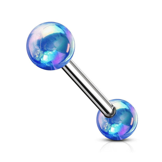 METALLIC BALL TONGUE BARBELL - 16MM