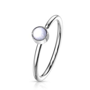 ILLUMINATING OPAL CENTRE BENDABLE NOSE RING - 8MM