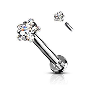 DAINTY CRYSTAL STAR MICRO FLAT BACK LABRET - 6MM & 8MM