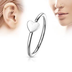 MINI HEART BENDABLE NOSE RING - 8MM