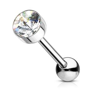 CRYSTAL TOP TONGUE BARBELL - 16MM