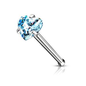 DAINTY MICRO CRYSTAL LOVE HEART STRAIGHT PRONG NOSE STUD