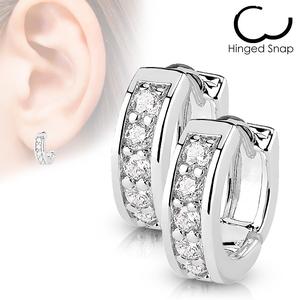 CRYSTAL LINED  SPARKLE HUGGIE HOOPS