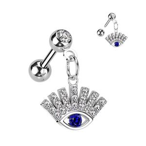 CRYSTAL LUCKY EYE LABRET BARBELL -6MM