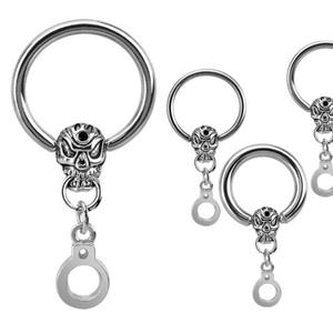 Skull and Handcuff Dangle CBR 316L Surgical Stainless Steel