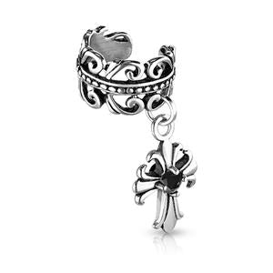 CROSS CHARM EAR CUFF - NON PIERCING