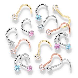 CRYSTAL STAR SCREW NOSE STUD